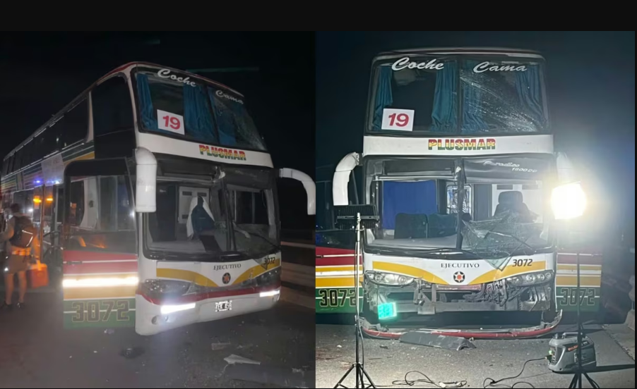 Tres micros que trasladaban hinchas de Estudiantes de La Plata, chocaron sobre la Ruta 8