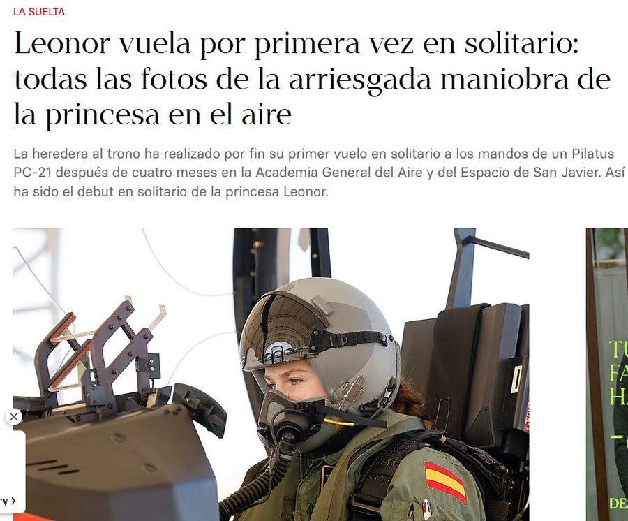 La princesa Leonor voló sola por primera vez un avión militar: las imágenes del histórico momento