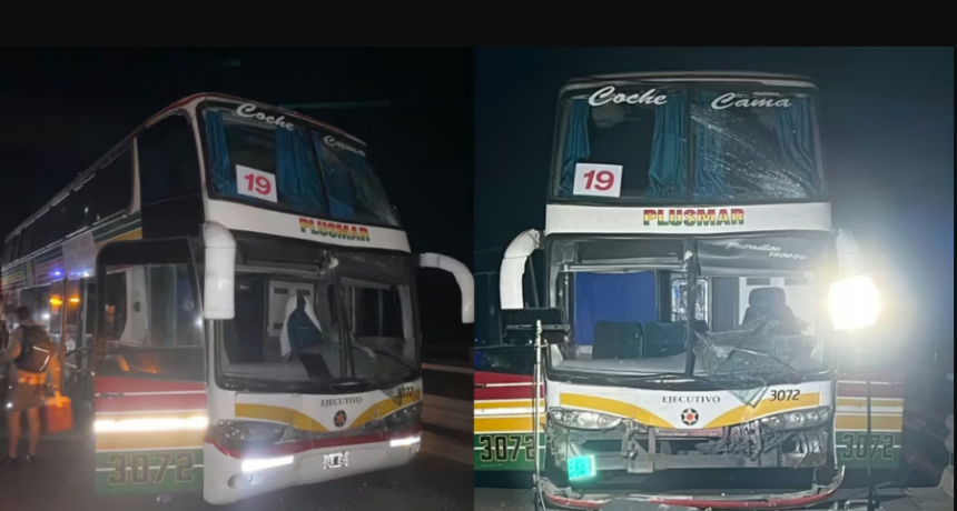 Tres micros que trasladaban hinchas de Estudiantes de La Plata,  chocaron sobre la Ruta 8