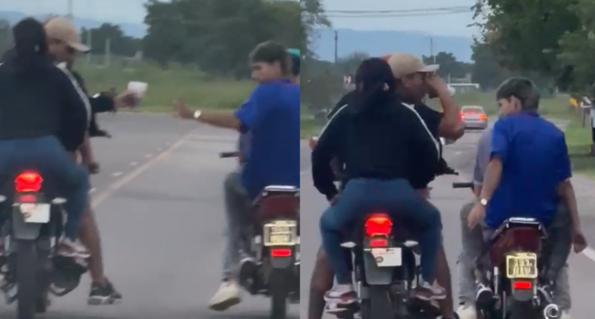 IMPRUDENCIA AL VOLANTE: SEIS JÓVENES VIAJABAN EN MOTO COMPARTIENDO EL ALCOHOL EN PLENA RUTA